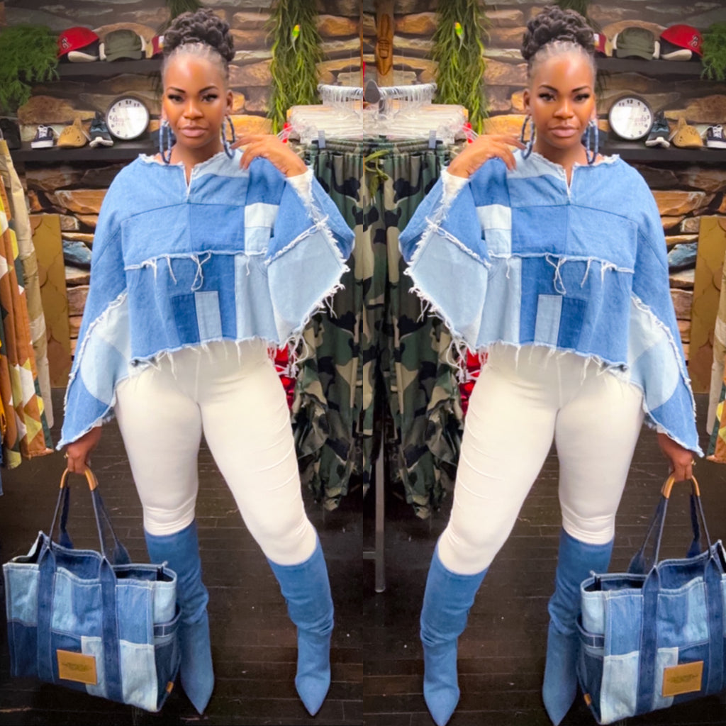 All About the Denim Poncho