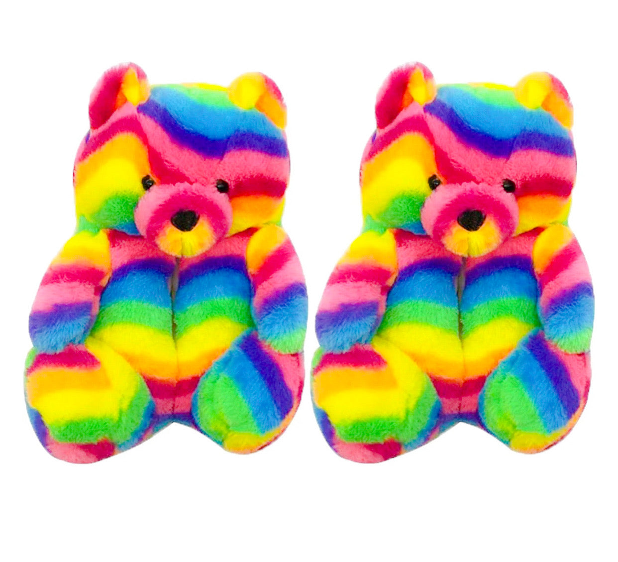Rainbow Teddy Bear Slippers