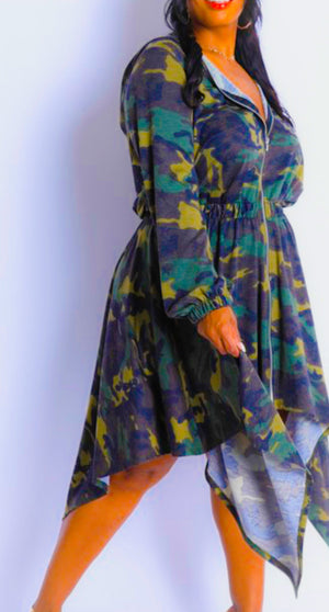Extravagant Camo Dress/Coat